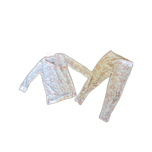 KicKee Kids Pajama Set Star Fish Long Sleeve Bamboo Super Soft 3T VGUC - Picture 1 of 8
